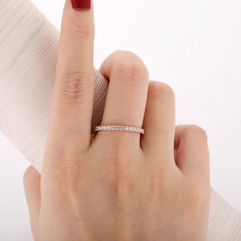 Women's 0.25 Carat Moissanite Rose Gold Stackable Ring